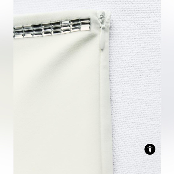 Zara RHINESTONE SKORT Size Small NWT $69.95 White Mid-rise skort - Picture 10 of 10